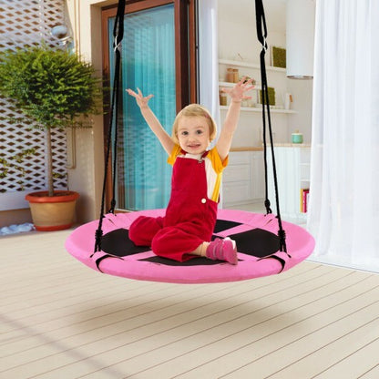 40 Inch Flying Saucer Tree Swing Indoor Outdoor Play Set-Pink - Color: Pink