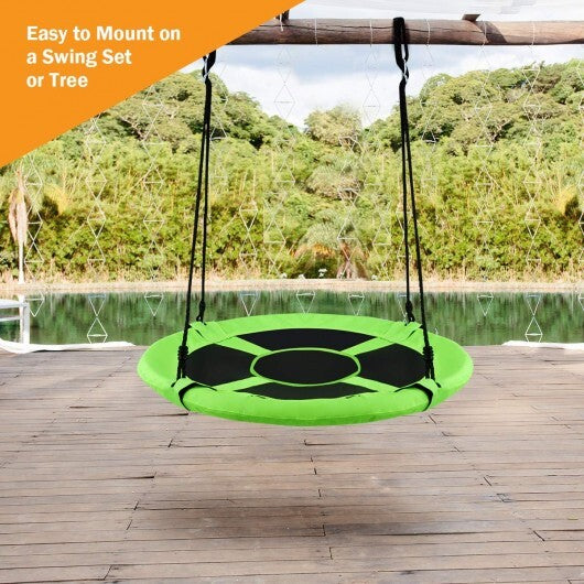 40 Inch Flying Saucer Tree Swing Indoor Outdoor Play Set-Green - Color: Green