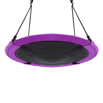 40 Inch Flying Saucer Tree Swing Indoor Outdoor Play Set-Purple - Color: Purple