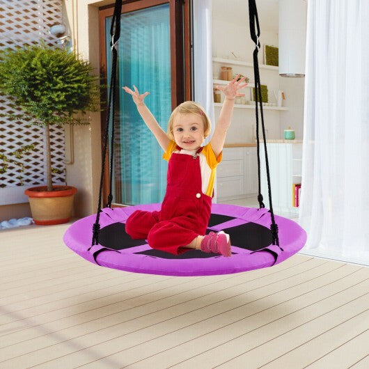 40 Inch Flying Saucer Tree Swing Indoor Outdoor Play Set-Purple - Color: Purple