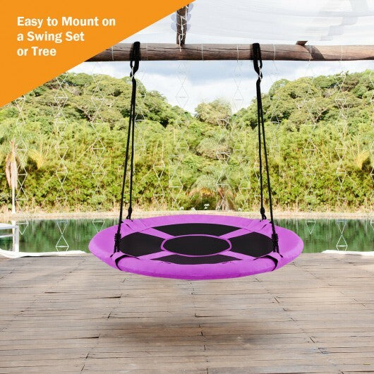 40 Inch Flying Saucer Tree Swing Indoor Outdoor Play Set-Purple - Color: Purple