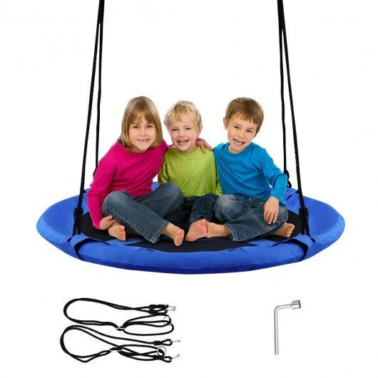 40 Inch Flying Saucer Tree Swing Indoor Outdoor Play Set-Green