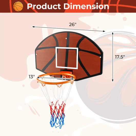 Indoor Outdoor Basketball Games with Large Shatter-proof Backboard - Color: Red