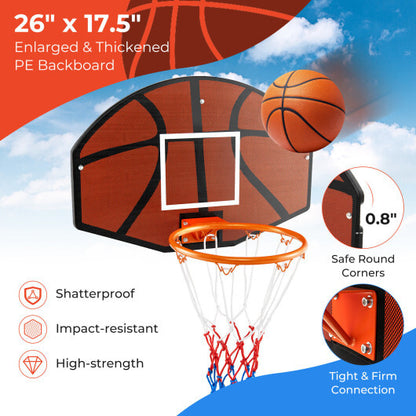 Indoor Outdoor Basketball Games with Large Shatter-proof Backboard - Color: Red