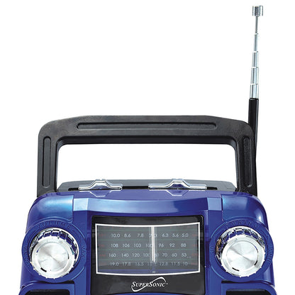 Supersonic SC-1390BT - BLUE Bluetooth 4-Band Radio (Blue)
