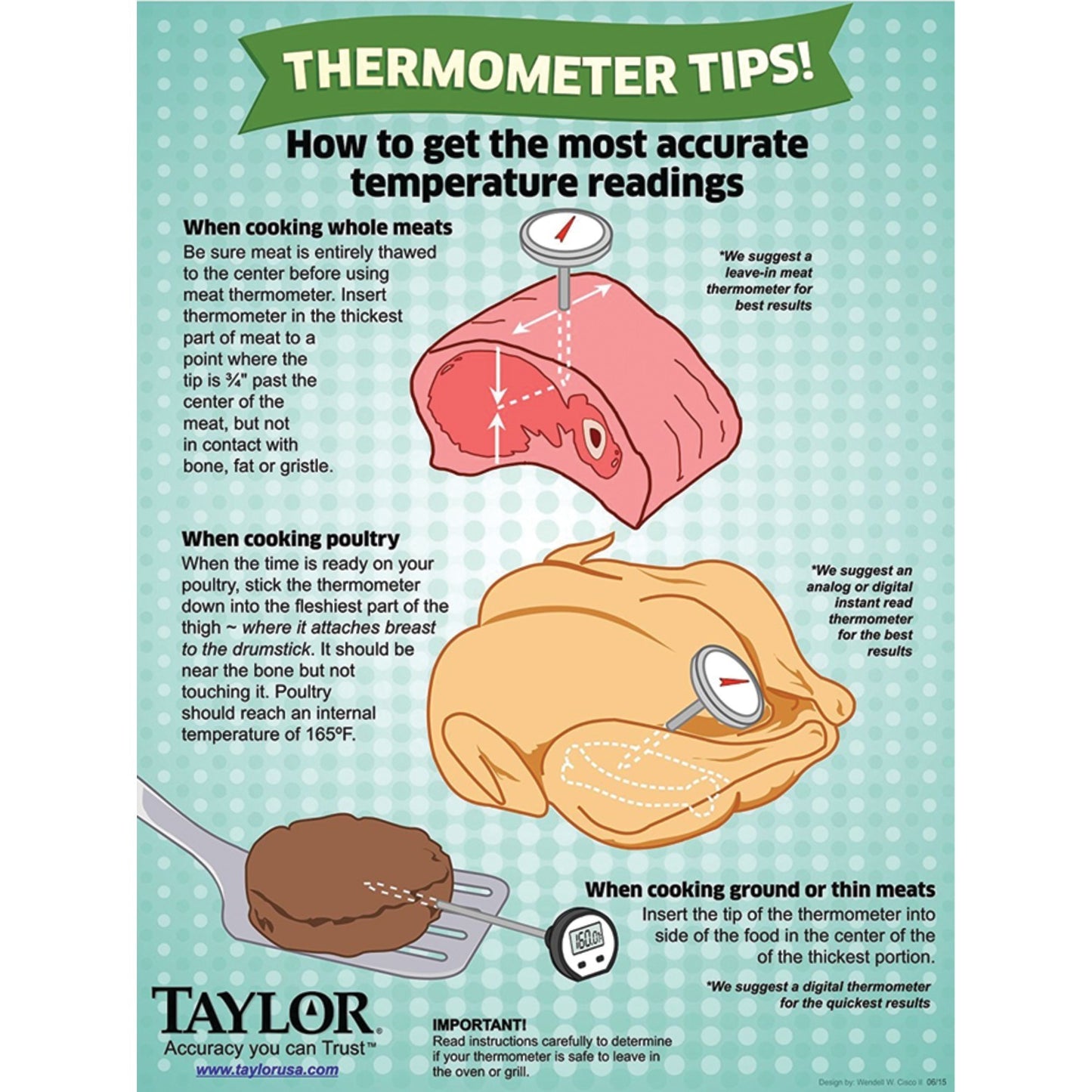 Taylor Precision Products 9842 Waterproof Digital Instant Read Thermometer