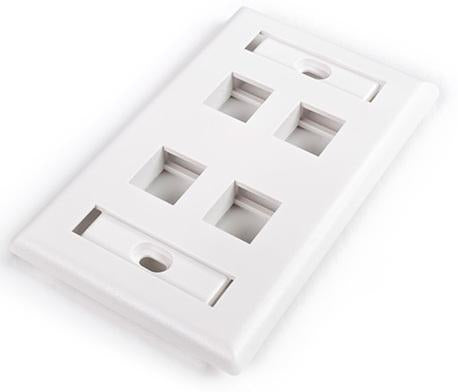 4 port window faceplate white