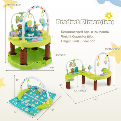 3-in-1 Baby Activity Center with 3-position for 0-24 Months-Pink