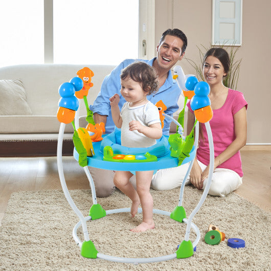 Underwater World Themed Baby Bouncer with Developmental Toys-Blue