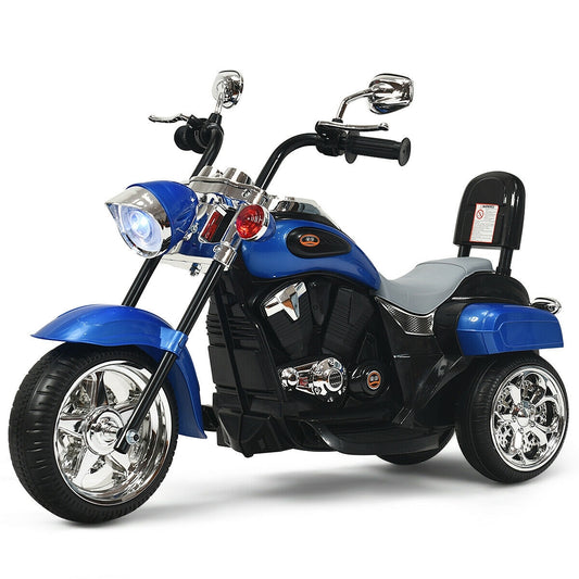 6V 3 Wheel Kids Motorcycle-Blue - Color: Blue