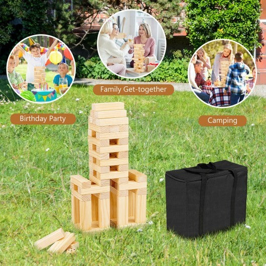 54 Pieces Tumbling Timber Toy with Carrying Bag