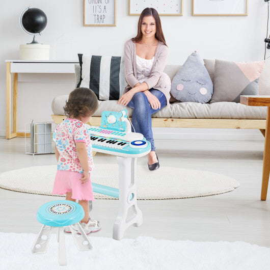 37-key Kids Electronic Piano Keyboard Playset-Blue