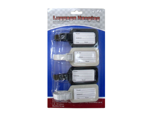 Luggage tags pack of 4 ( Case of 12 )