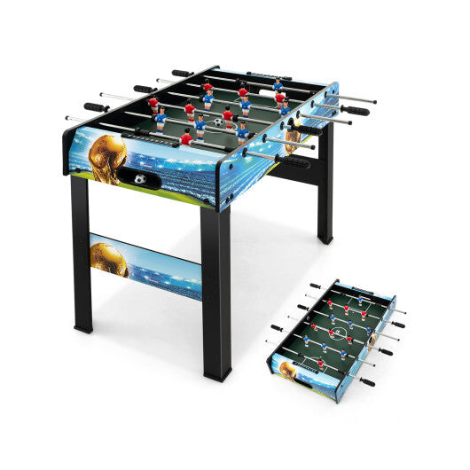 37 Inch Mini Foosball Table with Score Keeper and Removable Legs - Color: Blue