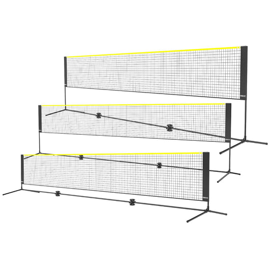 VEVOR Badminton Net, Height Adjustable Volleyball Net, 17ft Wide Foldable Pickleball Net, Portable Easy Setup Tennis Net Set with Poles, Stand and Carry Bag, for Kids Backyard Game Indoor Outdoor Use