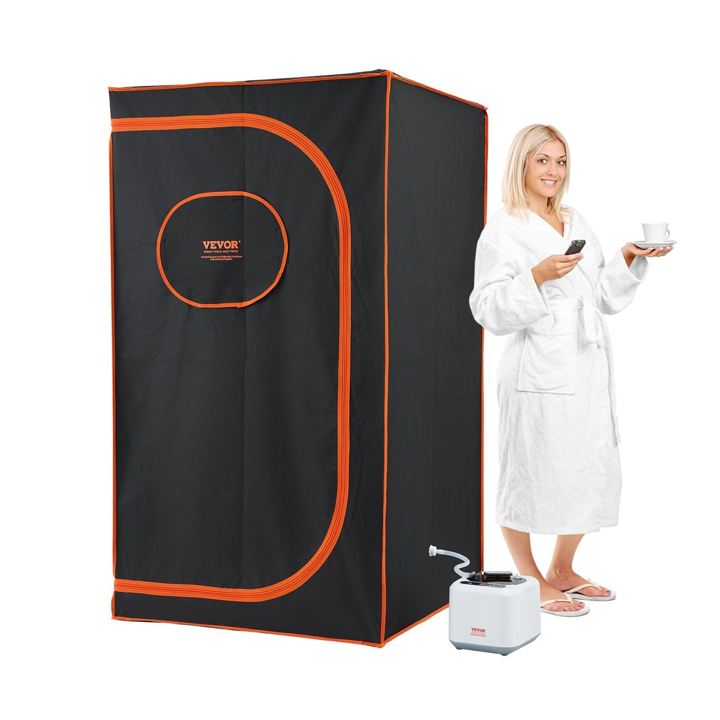 VEVOR Portable Steam Sauna Tent Full Size, 1000W Personal Sauna Blanket Kit for Home Spa, Detoxify & Soothing Heated Body Therapy, Time & Temperature Remote Control With Floor  Mat