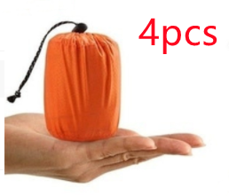 Color: Orange 4PCS - Outdoor Emergency Survival Sleeping Bag Portable Waterproof Reusable Blanket Camping Hiking Survival Rescue Thermal Blanket