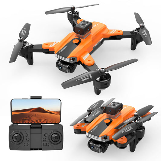 Color: S8 Orange, Specifications: Single Battery - UAV Automatic Return HD Aerial Photography Four-axis