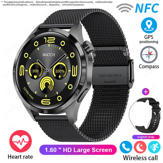 Color: Mesh With Black Shell - Sport Smart Watch Bluetooth Calling Waterproof